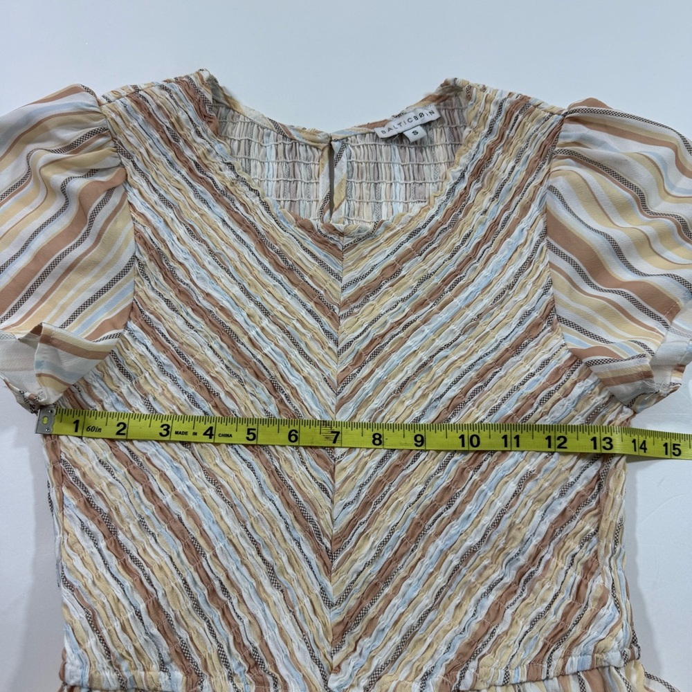 Baltic Born Willow Smocked Maxi Dress Tan Yellow Stripe - Picture 6 of 9